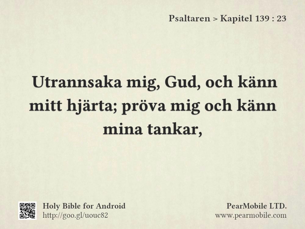 Psaltaren, Kapitel 139:23
